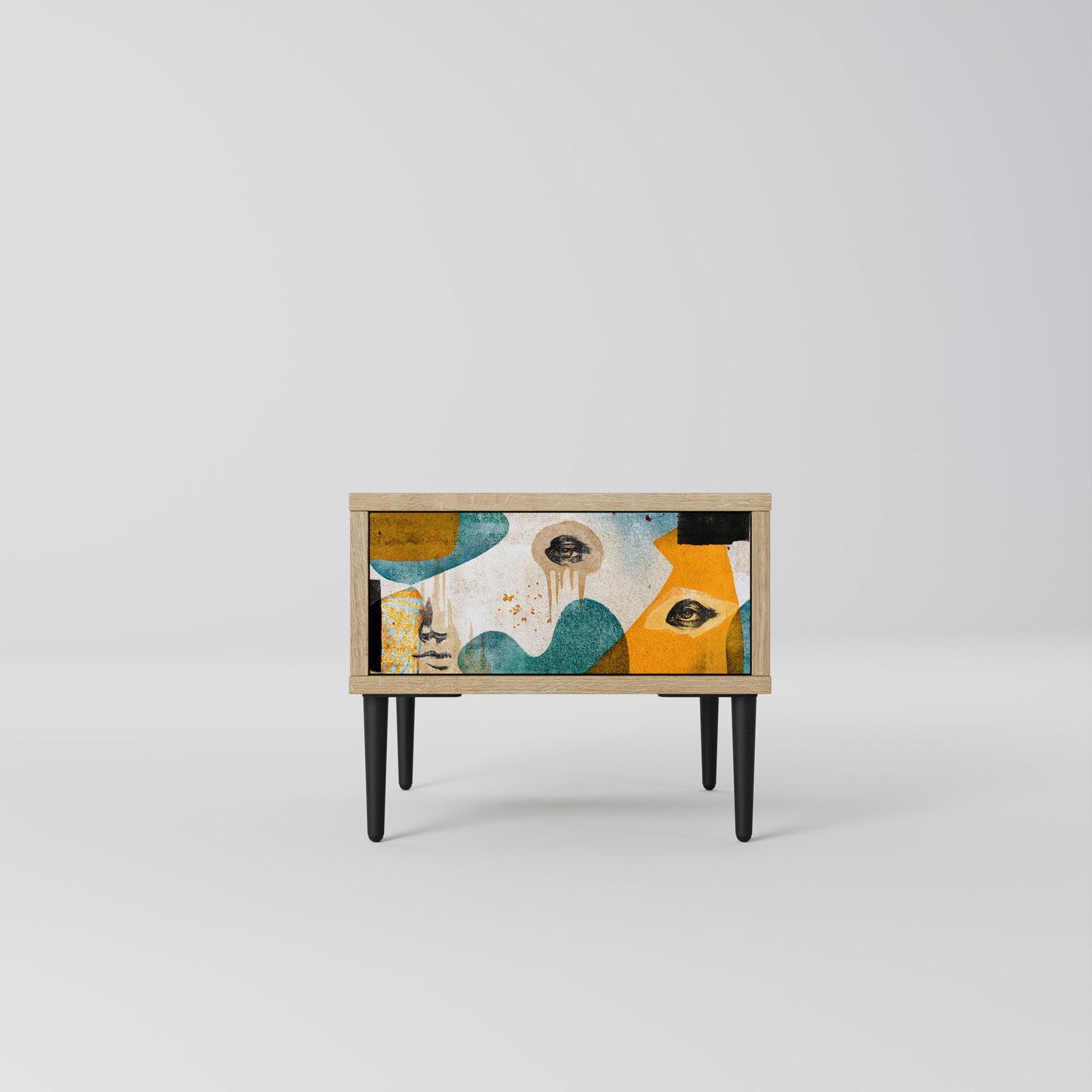 Comodino ABSTRACT FACES in effetto rovere