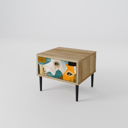 Comodino ABSTRACT FACES in effetto rovere