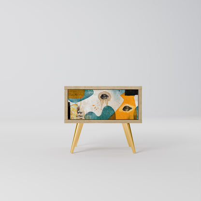 Comodino ABSTRACT FACES in effetto rovere
