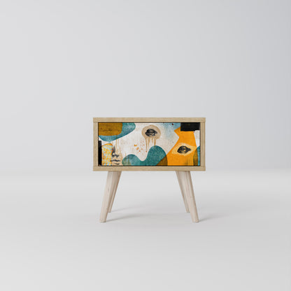 Comodino ABSTRACT FACES in effetto rovere
