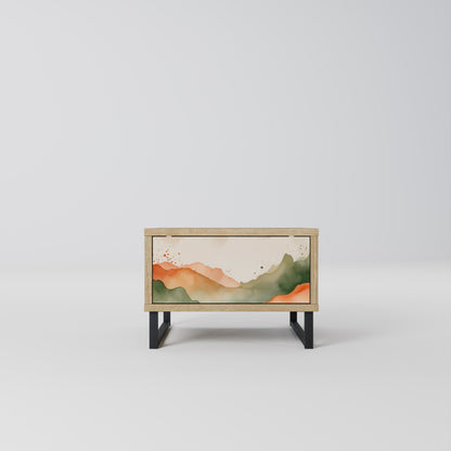 Comodino WATERCOLOUR PEAKS in effetto rovere