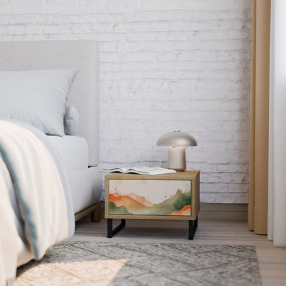 Comodino WATERCOLOUR PEAKS in effetto rovere