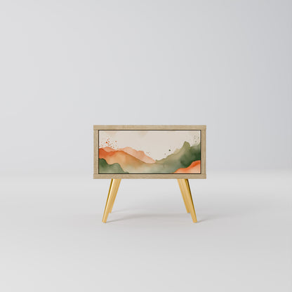 Comodino WATERCOLOUR PEAKS in effetto rovere