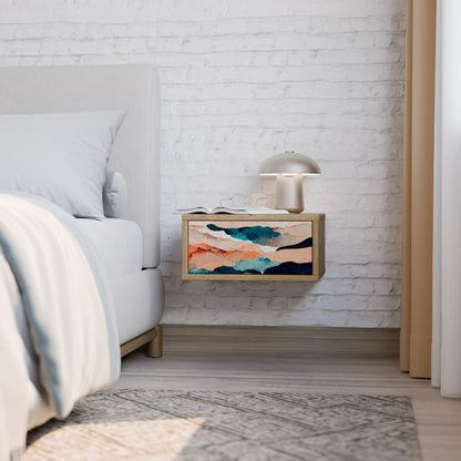 ASTRATTO LANDSCAPE Comodino in effetto rovere