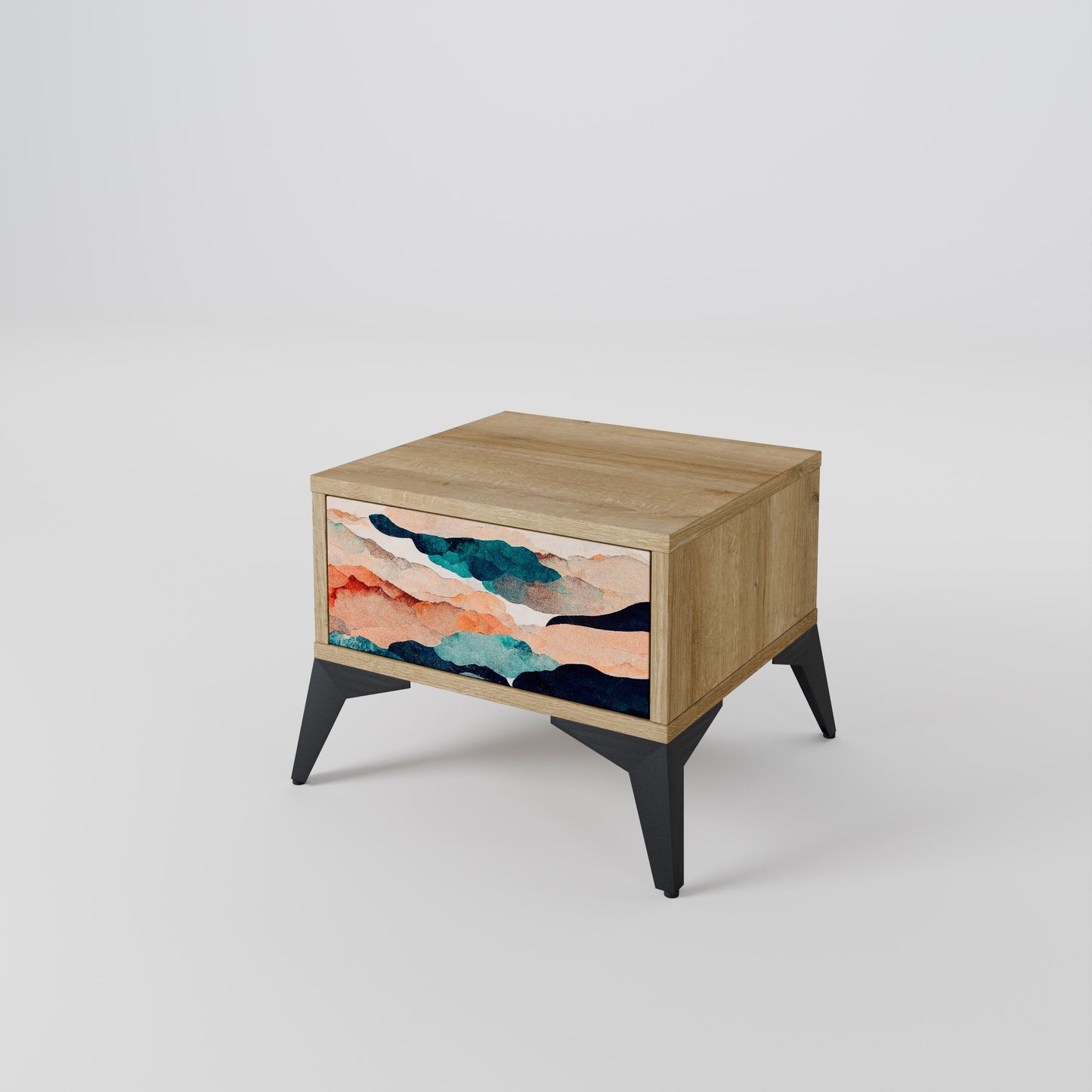 ASTRATTO LANDSCAPE Comodino in effetto rovere