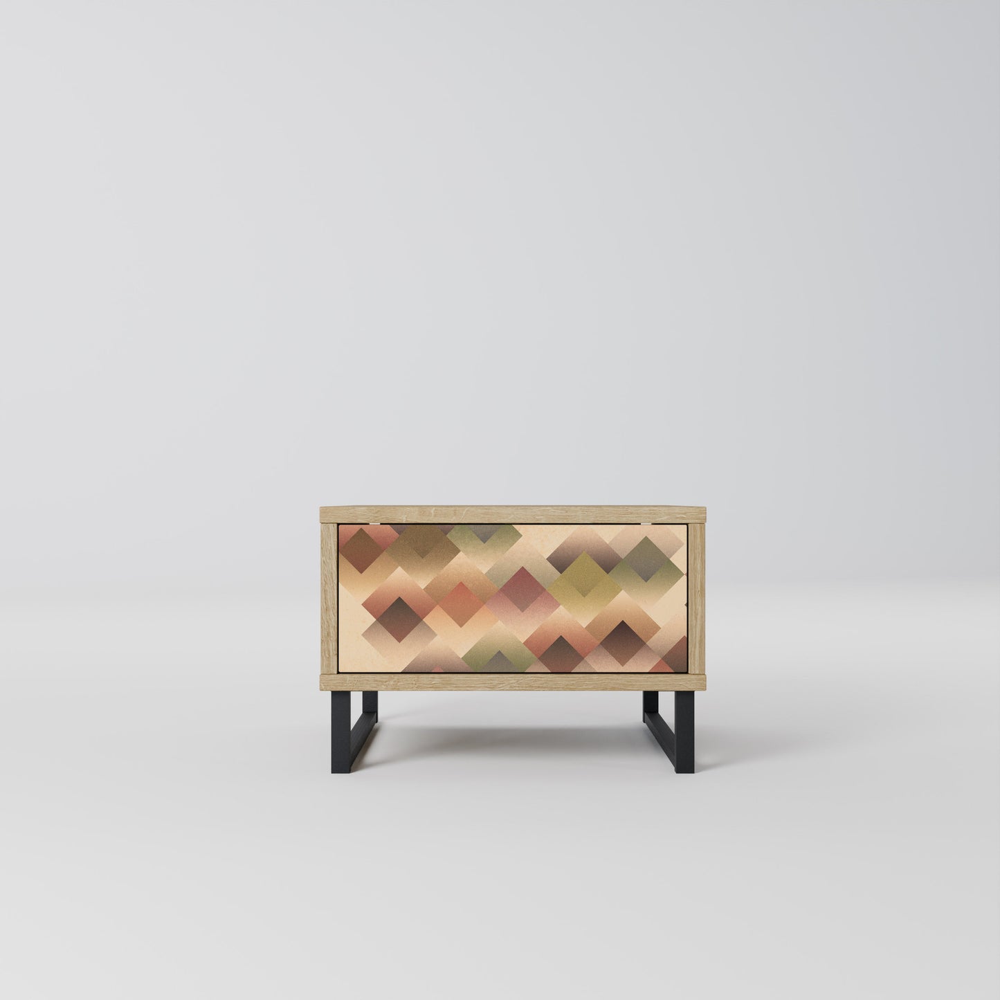 Comodino GEOMETRIC FUSION in effetto rovere