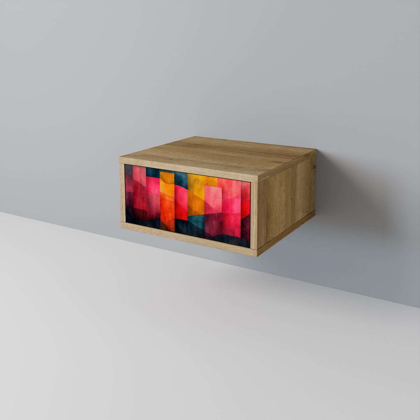 Comodino COLORFUL SOUNDS in effetto rovere