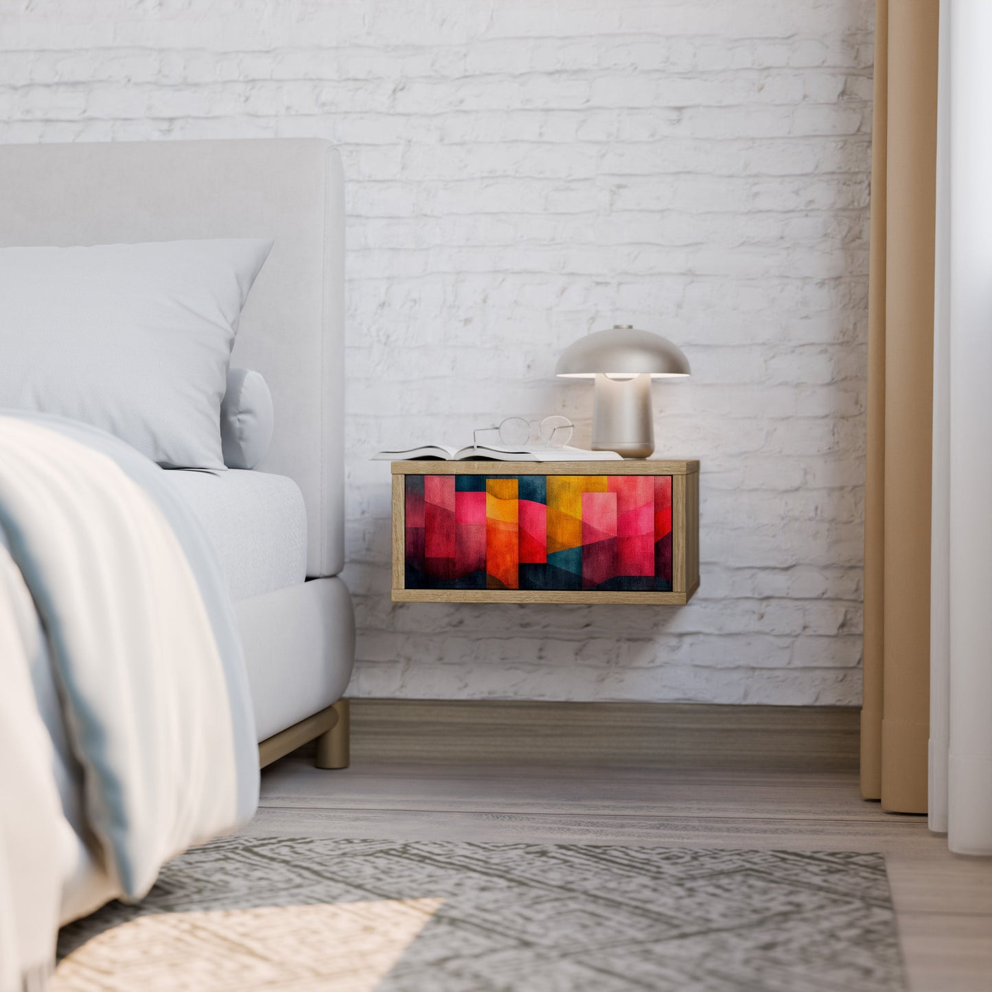 Comodino COLORFUL SOUNDS in effetto rovere