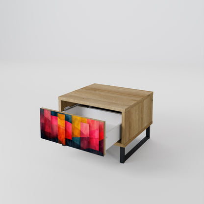 Comodino COLORFUL SOUNDS in effetto rovere