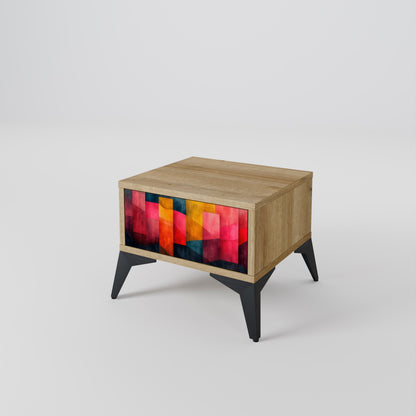 Comodino COLORFUL SOUNDS in effetto rovere