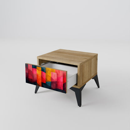 Comodino COLORFUL SOUNDS in effetto rovere