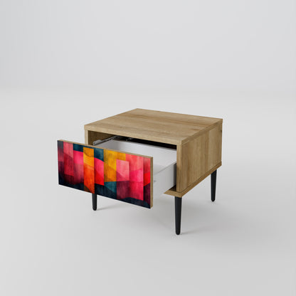 Comodino COLORFUL SOUNDS in effetto rovere