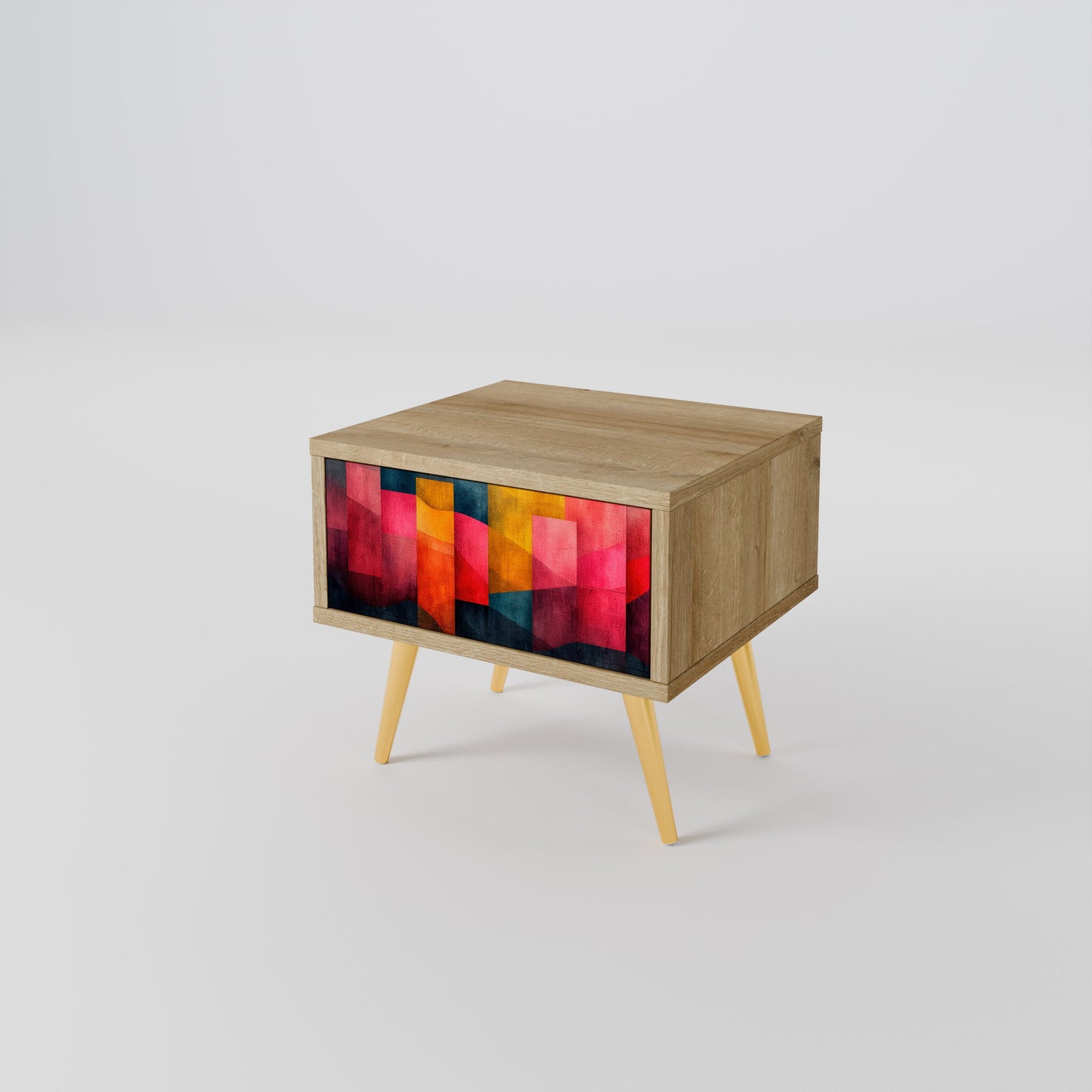 Comodino COLORFUL SOUNDS in effetto rovere