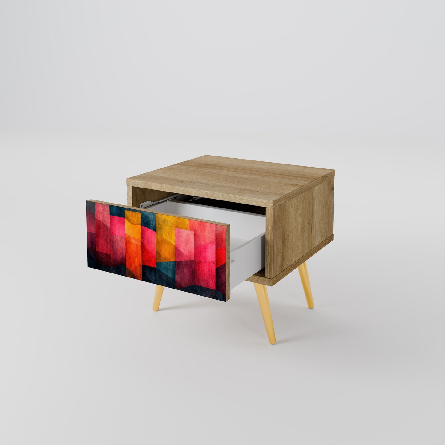 Comodino COLORFUL SOUNDS in effetto rovere