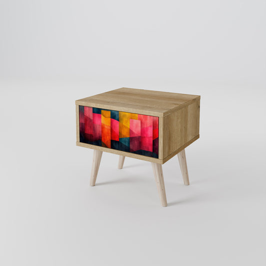 Comodino COLORFUL SOUNDS in effetto rovere