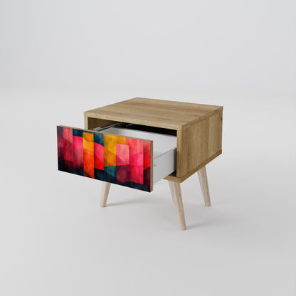 Comodino COLORFUL SOUNDS in effetto rovere