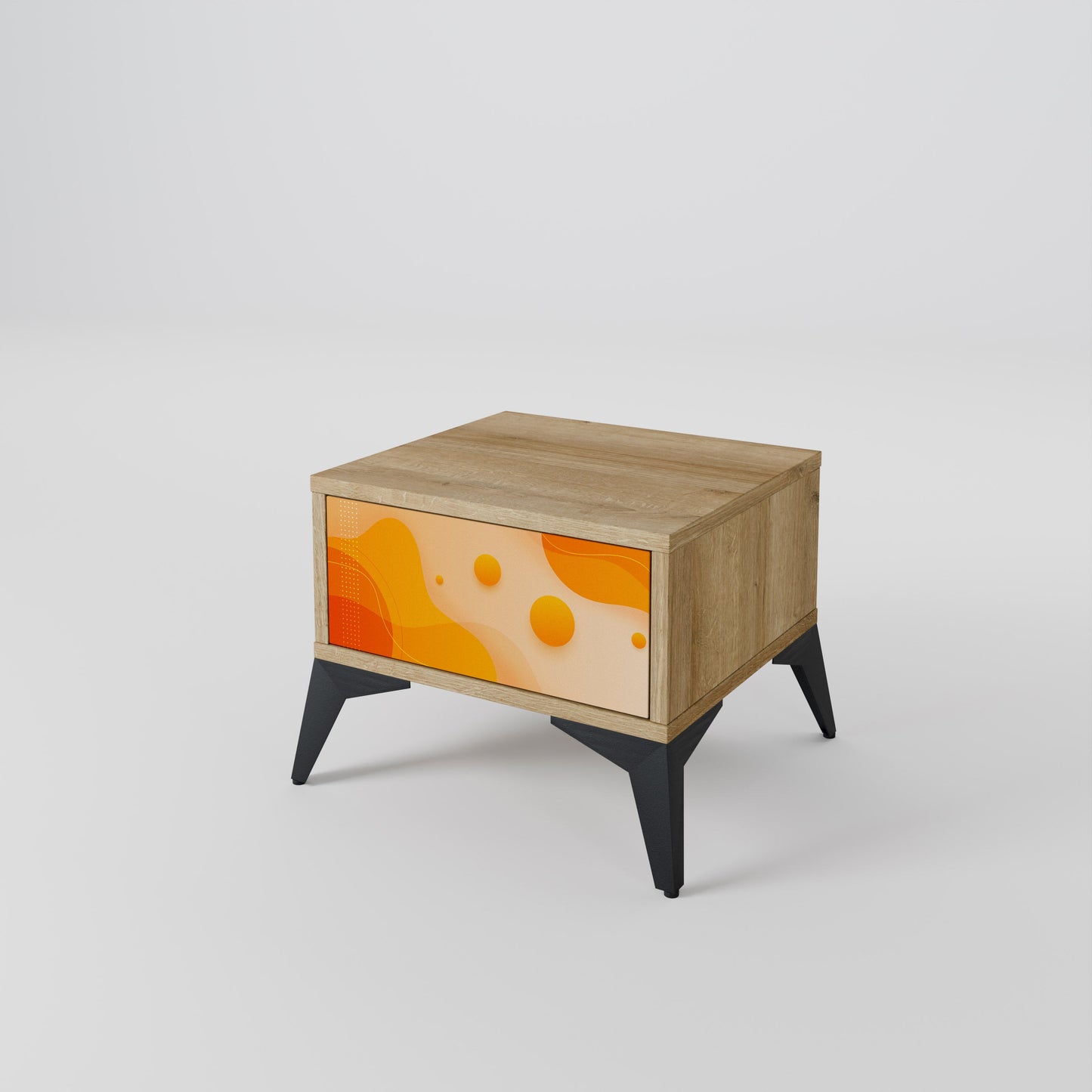 Comodino ORANGE ARRANGEMENT in effetto rovere
