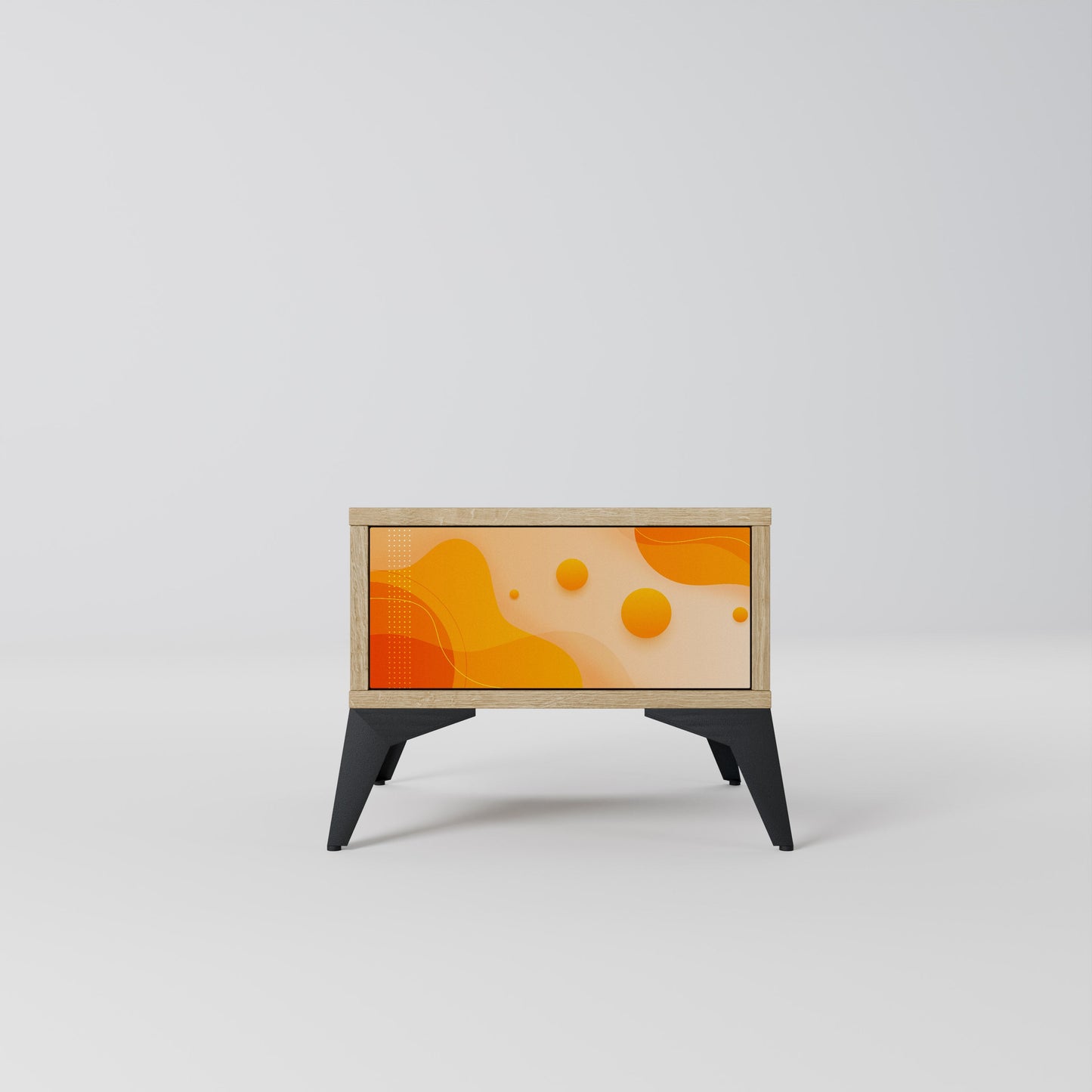Comodino ORANGE ARRANGEMENT in effetto rovere