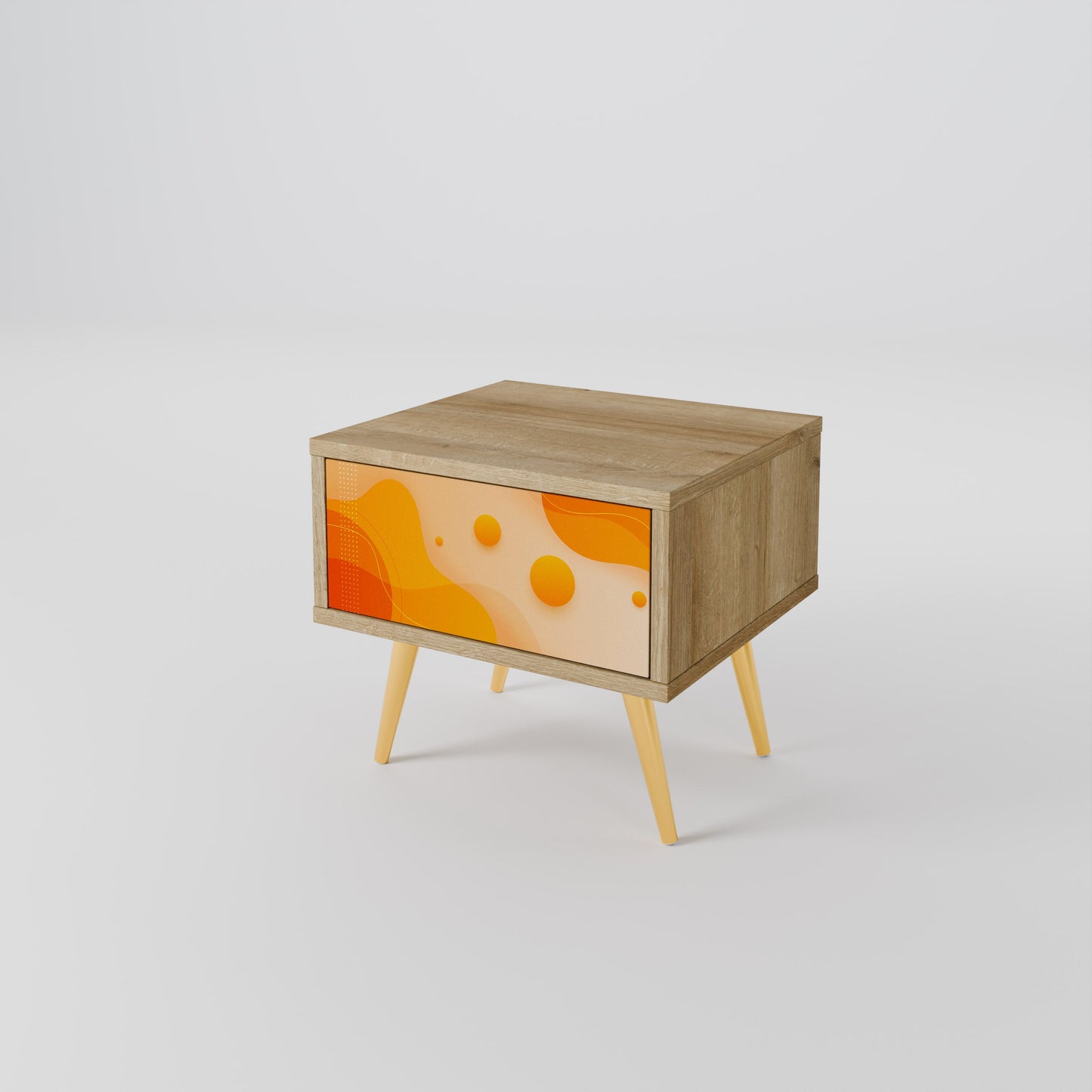 Comodino ORANGE ARRANGEMENT in effetto rovere