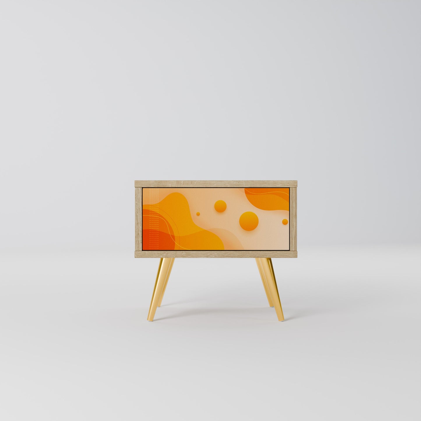 Comodino ORANGE ARRANGEMENT in effetto rovere