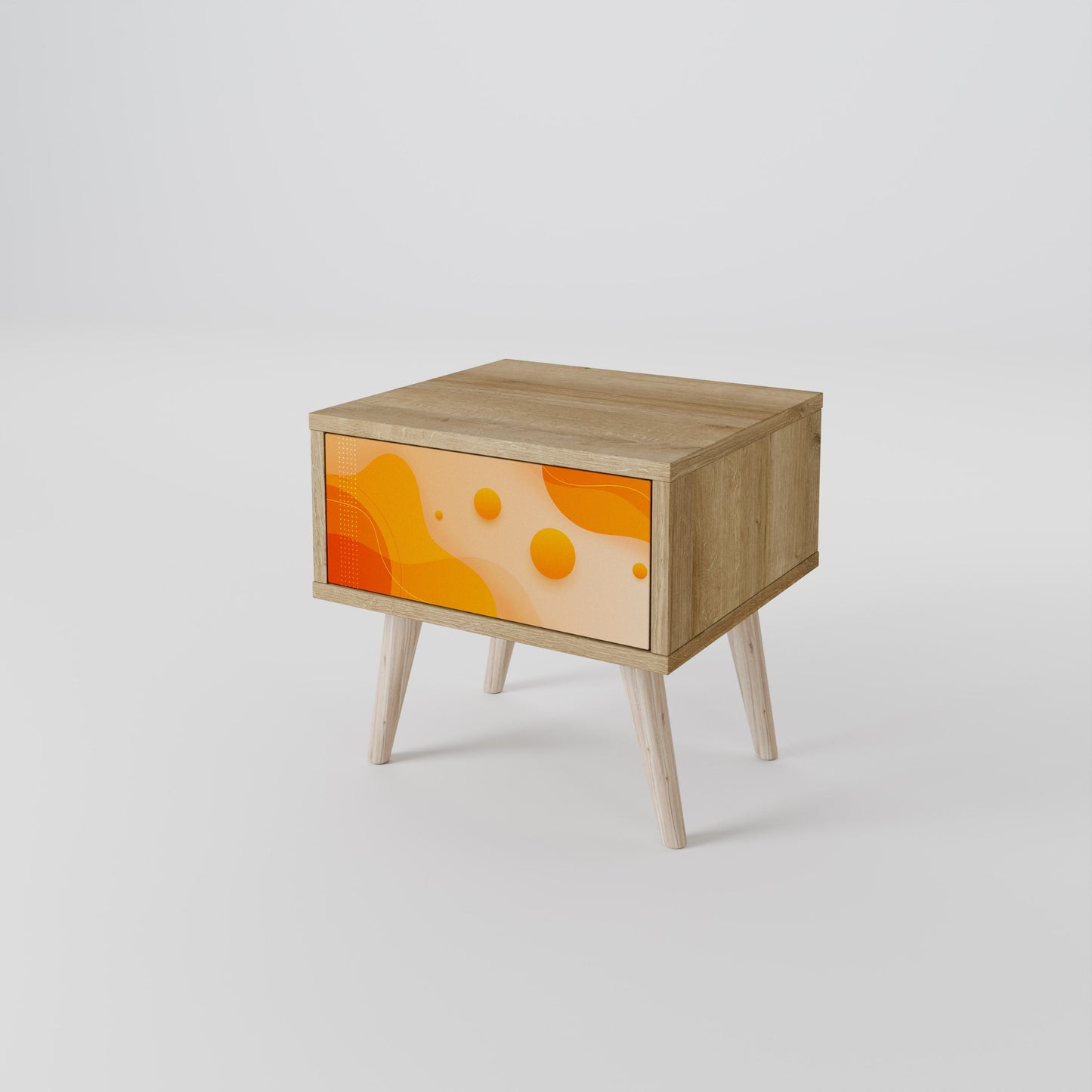 Comodino ORANGE ARRANGEMENT in effetto rovere