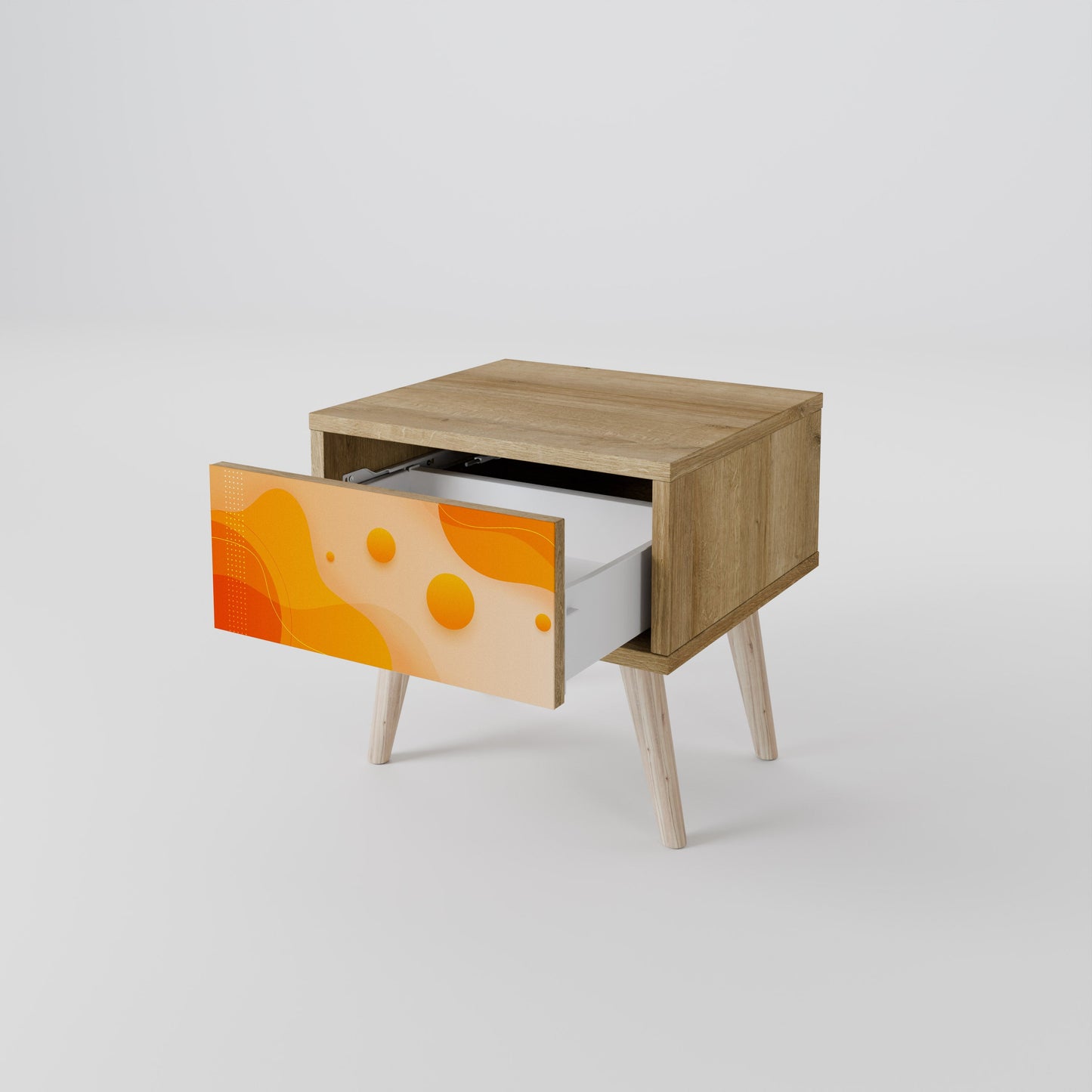 Comodino ORANGE ARRANGEMENT in effetto rovere
