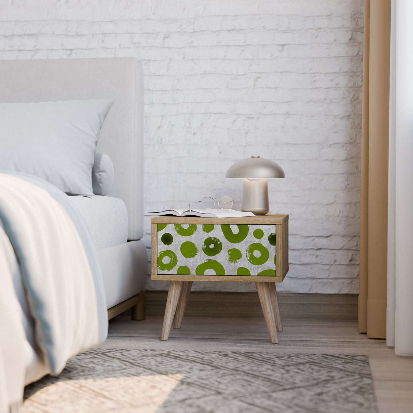 Comodino GREEN RHAPSODY in effetto rovere