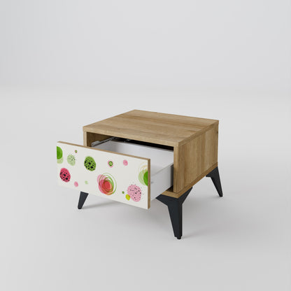 COLORFUL COSMOS Nightstand in Oak Effect