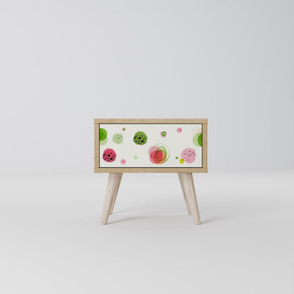COLORFUL COSMOS Nightstand in Oak Effect