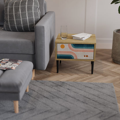 Comodino TWO HALVES in effetto rovere