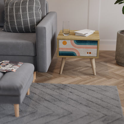 Comodino TWO HALVES in effetto rovere