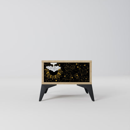 STELLAR CONSTELLATIONS Comodino in effetto rovere