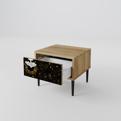 STELLAR CONSTELLATIONS Comodino in effetto rovere