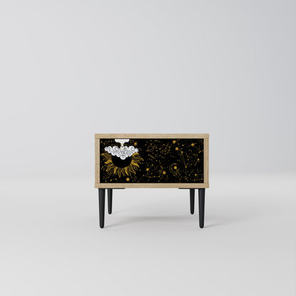 STELLAR CONSTELLATIONS Comodino in effetto rovere