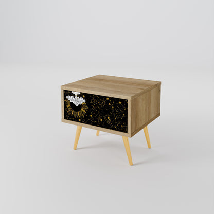 STELLAR CONSTELLATIONS Comodino in effetto rovere