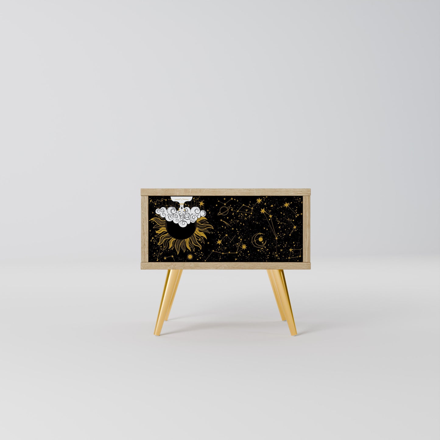 STELLAR CONSTELLATIONS Comodino in effetto rovere