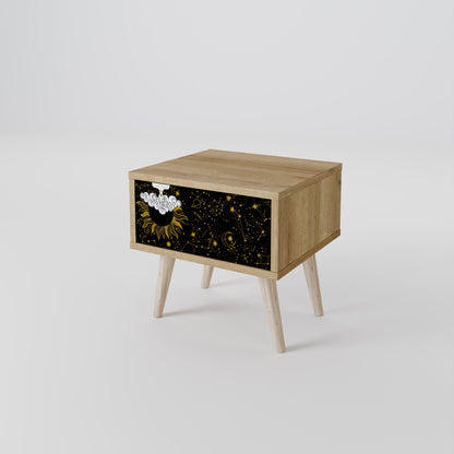 STELLAR CONSTELLATIONS Comodino in effetto rovere