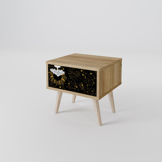 STELLAR CONSTELLATIONS Comodino in effetto rovere