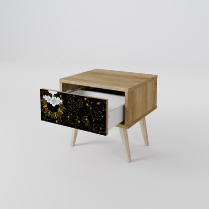 STELLAR CONSTELLATIONS Comodino in effetto rovere
