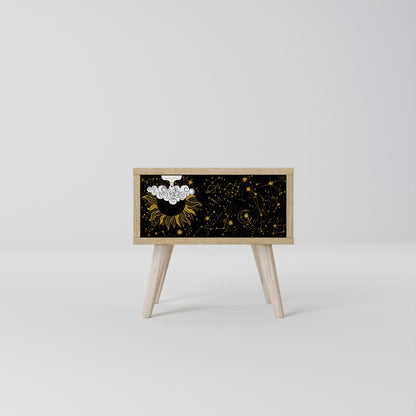 STELLAR CONSTELLATIONS Comodino in effetto rovere