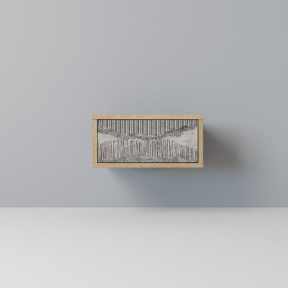Comodino GRAIN LINES in effetto rovere