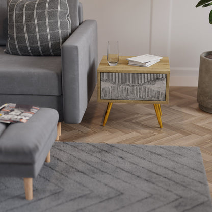 Comodino GRAIN LINES in effetto rovere