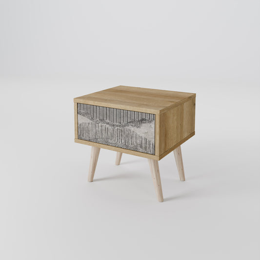 Comodino GRAIN LINES in effetto rovere