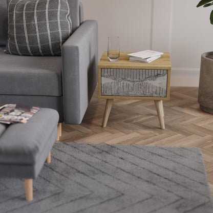 Comodino GRAIN LINES in effetto rovere