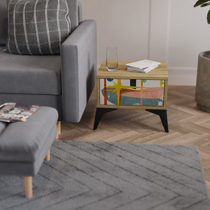 Comodino INTERSTELLAR VIBES in effetto rovere