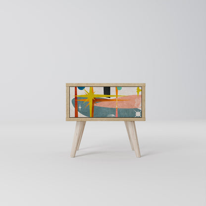 Comodino INTERSTELLAR VIBES in effetto rovere