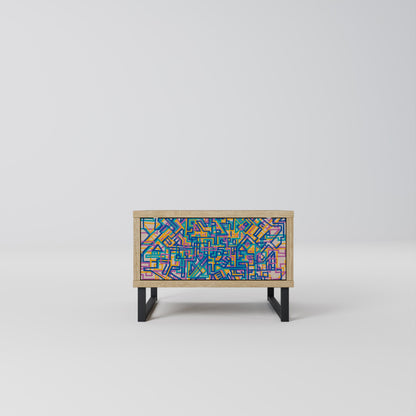 MEMORIES MAP Nightstand in Oak Effect