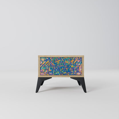 MEMORIES MAP Nightstand in Oak Effect
