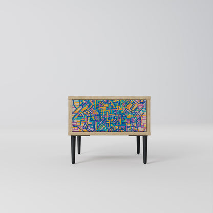 MEMORIES MAP Nightstand in Oak Effect