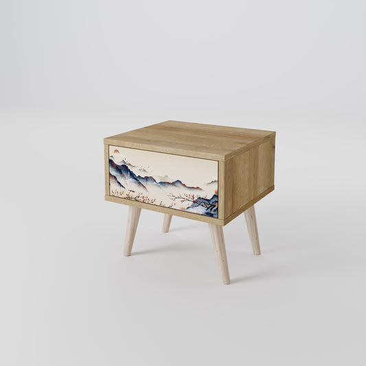 Comodino JAPANESE LANDSCAPE in effetto rovere